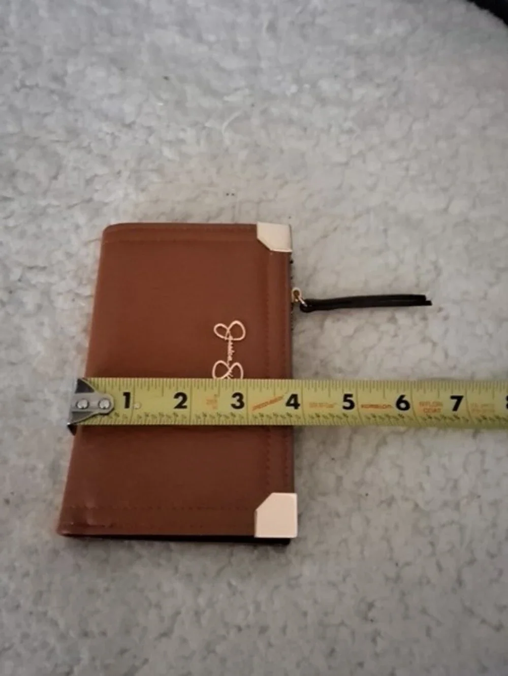 Jessica Simpson Brown Clutch Wallet 1 Zip, Cards, 2 Magnet Snap.  Never Used